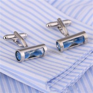 Manschettlänkar 1 par Highend Time Hourglass Blue Crystal Cufflinks Manschett