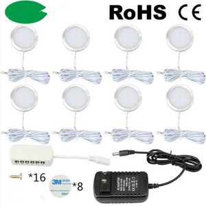 2 5w led sob luzes do armário luz puck ultra fino redondo decorativo casa cozinha pendurado caso armário móveis lighting156h