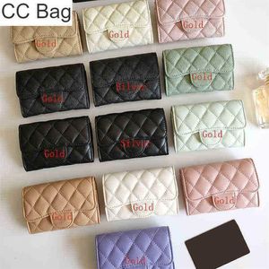 CC Bag Coin Purses 2022ss F w Classic Mini Flap Tiny Purse Bags Caviar Calfskin lambskin Genuine Leather Card Holder Luxury Wallet273z