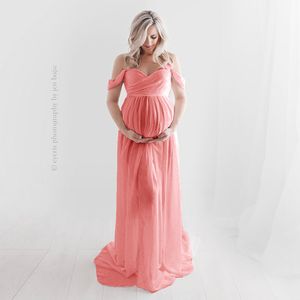 White Dot Tulle Maternity Photography Props Dress See Through Maternity Photo Shoot Tulle Long Dress Lantern Sleeve