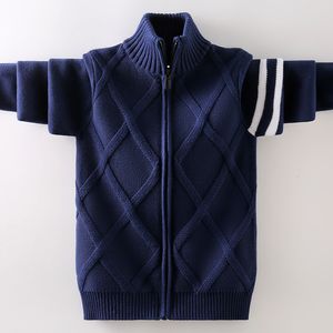 Pullover Winter Children's Sweater Keep Warm Cotton Clothing Cardigan Boys Clothes Knitted Coat 230909