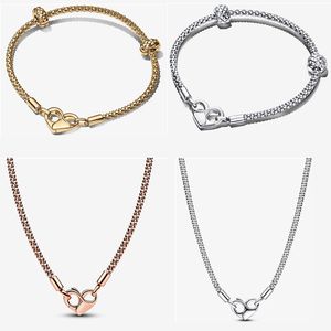 2023 Summer New Designer Bracelet for Women Luxury Heart Buckle Necklace Collar Chain DIY fit Pandoras Dream Catcher Bracelet Engagement Jewelry Gift