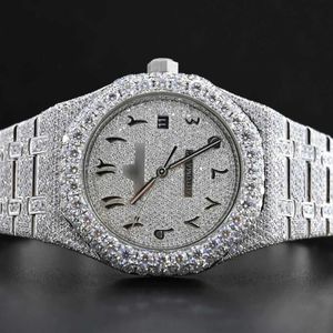 Zegarek na rękę Diamentowy zegarek Hip Hop Diamond Watch Round Cut All Diake Dostosuj VVS1 Ręcznie robione diamentowe zegarek dla męskich Diamond Watch316z