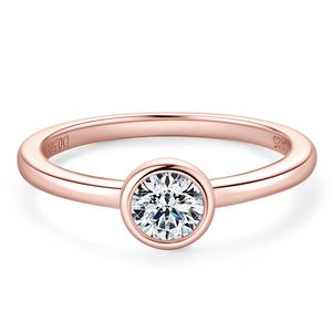 Hög kvalitet 925 Sterling Silver Moissanites Bubble Ring Rose Gold Mosan Diamond Wedding Ring for Women Hiphop Jewelry Gift