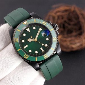 Luxuy mens watches mechanical automatic movement Top brand Ceramic bezel Rubber strap Waterproof watch fashion wristwatches for me250Q