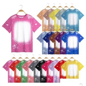 Party Favor Family Matching Outfits Sublimation Blanks Bleach T Shirts For DIY Printing Po Parent-Child Clothes T-shirt Jubileum Te DHSDQ