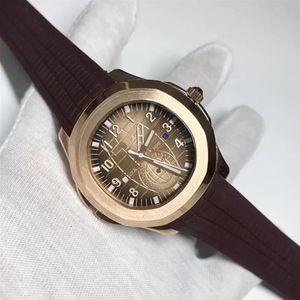 Klassiska mäns automatiska lindande sopor rörelse gummiband Sapphire Glass Watch Fashion Sports Watch Water Resistant286s