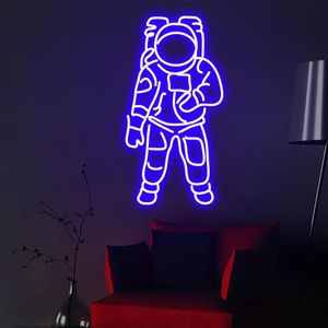 Andra evenemangsfest levererar astronaut neonskylt anpassad ljus led rosa hemrum väggdekoration ins butik dekor245w