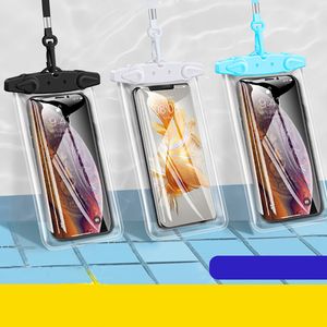 New minimalist mobile phone waterproof bag with touchscreen for outdoor swimming and drifting, transparent hanging and photography waterproof cover