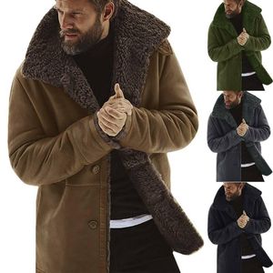 Homens de pele do falso pele de inverno homens velo grosso casaco quente outwear moda masculino trench jaqueta de couro manga longa pele dos homens casaco roupas 230908