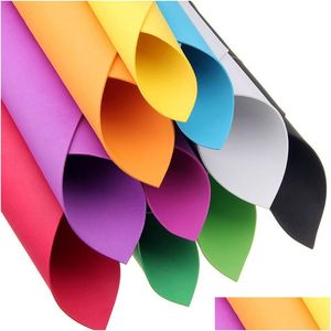 その他のお祝いのパーティー用品50 x 50cm diy mticolor pe foam paper handmade Sponge folding Scrapbooking Crafts花背景G otw0w