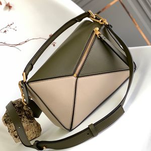 7A Designer Womens Bag Genuine Leather Puzzle Handbag Shoulder Woman Crossbody Bags Clutch Geometry Square Contrast Color Patchwork Purses Letters