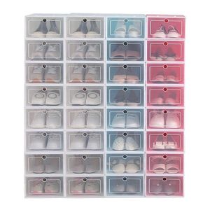 12st Shoe Box Set Multicolor Foldbar förvaring Plastic Clear Home Organizer Shoe Rack Stack Display Lagringsarrangör Single Box X2423