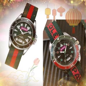 Paar Quarz Herren Damen Bee Star Uhren 45 mm Autodatum große Diamanten Ring Leder rot blau Nylon Bel Elegant Business Casual Wri2752
