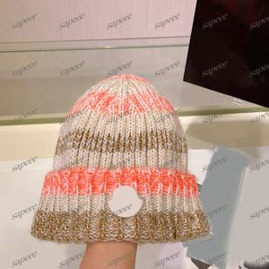 Moda Beanies Tasarımcıları Kış Fasulye Erkekleri Kadın Tasarım Örgü Şapkalar Yün Yün Kapağı Mektubu Jacquard Unisex% 100 Kaşmir Şapka 230992PE-3