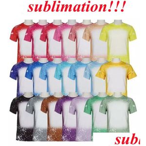 Other Festive Party Supplies Wholesalesublimation Bleached Shirts Blank Heat Transfer Shirt Polyester T-Shirts Us Men Women Drop D Dheu2