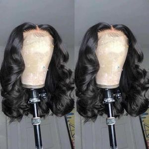 Nxy Lace Wigs Body Wave Front Bob 13x4 Human Hair 180% Brazilian Remy Short Water 4x4 Closure for Women 230106222S