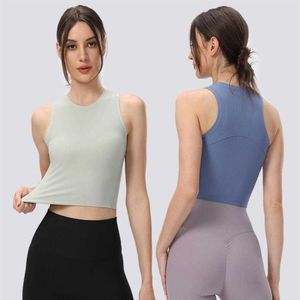 Yoga Tank Tops Running Fitness Sports Vest Gym Clothes Women Workout Shirt Solid Color Casual Blouses252T