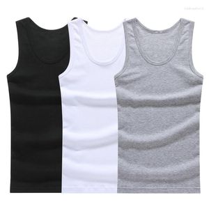 Men's Tank Tops 3pcs   Cotton Mens Sleeveless Top Solid Muscle Vest Undershirts O-neck Gymclothing Tees Whorl