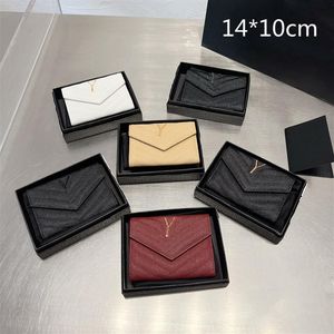 Mini Designer Wallet Square Kort plånböcker Purses Real Leather Card Holder Luxury Coin Purse Zig Zag Pattern Pleated Clutch Bags FO306V