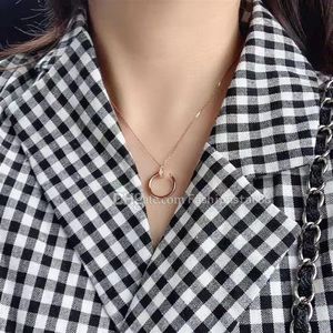 Designer men and women nail necklace classic simple Pendant Necklaces bright diamond luxury jewelry rose gold titanium steel gift 3010