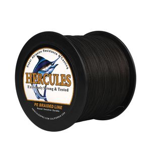 جديلة خط Hercules 9 خيوط PE الصيد الأسود سلس 300M 500M 1000M 1500M 2000M CARP BRAID10 300LB مقاومة التآكل القوية 230909