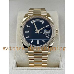 NF Factory Mens Watch Super V5 Quality 41mm 2813 Movement Diamond Dial 18k Yellow Gold Watches Mechanical Automatic President Men206J