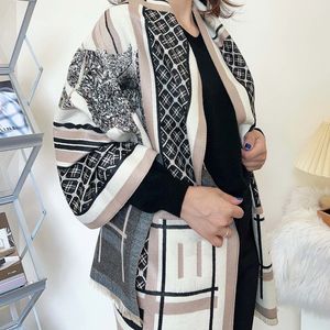 Designer för kvinnor vinter kashmir silkescarf mode dubbelsidig mjuk termisk mångsidig lång sjal high end kreativ kp4j