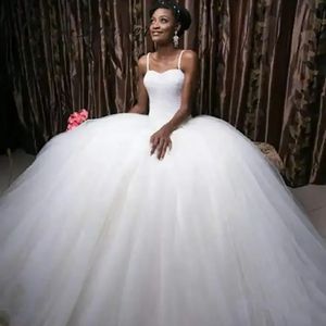 Abiti da sposa Abiti da sposa Abiti da sposa bianchi Perle Abiti da cerimonia formale Senza maniche Tulle con perline Avorio Nuovo personalizzato Taglie forti Cerniera con lacci