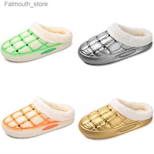 Slippers 2023 Winter fleece thickened warm home cotton slippers men woman golden silver green black orange fashion trend couple color 5 Q230909