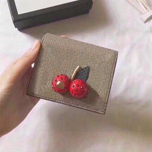 Wallets Designer Handbag Short Purse Tote Clutch Hasp Luxurys Women Double Letters Dot Card Holder Pocket Cherry Interior Zipper P331q