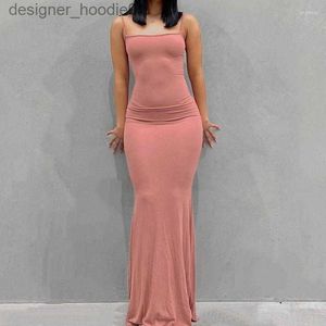 Basic Casual Dresses Casual Dresses Sleeveless Cotton Loose Long Pencil Jumper Evening Dress Women Summer Bodycon Elegant Party Club Wear Sundress L230910