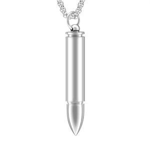 Bullet Pendant Necklace Cremation Jewelry Souvenir Ashes Urn för att lagra en liten mängd minnesartiklar301Q