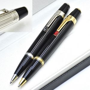 Luxury Bohemies Black Harts Ballpoint Pen Mini Short Portable Travel Office Writing Ball Pens med diamant och serienummer