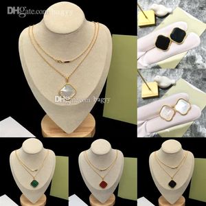 Designer Jewelry Choker Clover Pendant Necklaces Large Ladies Sweater Chain Charm Earrings Stud Classic Love Charm Couple Gift Scr281n