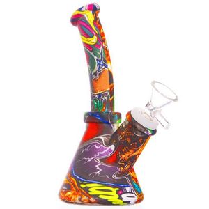 Latest Colorful Innovative Silicone Bong Pipes Kit Waterpipe Glass Filter Handle Funnel Bowl Herb Tobacco Cigarette Holder Portable Smoking Bubbler Handpipes DHL