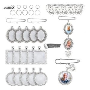 Pins Brooches Wedding Bouquet Po Charm Diy Pin Making Lace Frame Oval Round Square Glass Brooch Pendant 230908