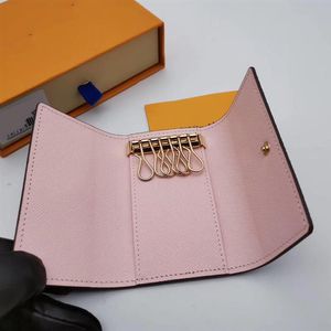 brand Designer High quality Keychain new Fashion women men classic 6 key holder cover keychain with box dust bag card key ring 7 c239Q