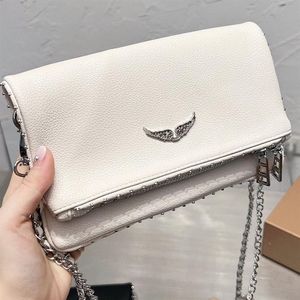 Cosmetic Bags Cases Popular Designer Womens Bag Handbag Zadig Wings Diamond-ironing ZV Rivets Sheepskin Leather Messenger Crossbod316Q