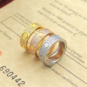 Fashion Women Wedding Rings Wysokiej jakości 316L Tytanium Steel Jewelry European New Love Diamond Pierścienie 265c