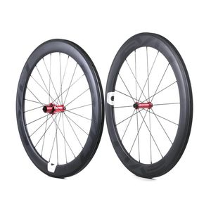 Rodas de bicicleta de estrada de carbono EVO com 60 mm de profundidade e 25 mm de largura, conjunto de rodado tubular totalmente em carbono com cubos de tração reta, logotipo personalizável 3177