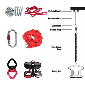 Danza Volante Bungee Corda di sospensione Antenna Anti-gravità Yoga Cavo Fascia di resistenza Set Allenamento Fitness Attrezzatura da palestra domestica C02232890