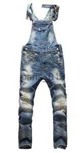 Erkekler Kot 2018 Erkek Yırtık Denim Tulum Kot Kot Mens Giyim Mans Boyut M-5XL YQ240409