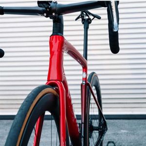 Neuer SL-7-Carbon-Rennradrahmen, kompatibel mit Di2-Gruppe, glänzend rot-schwarz, 700C-Carbonrahmen, alle internen Verkabelungen269t