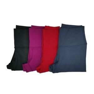 L-037 Yüksek Yüksek Yüksek Tayt Düz Renkli Yoga Pantolon T-Line Elastik Tayt Çıplak Hissedar Kemer Bantlı Hesaplar FI229H
