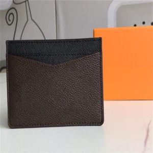 N E O Card Holder Brown Flower Bags Checkered Black Plaid Casual Credit ID Holders Leather Ultra Slim Packet Bag Woman Man Fashion234P