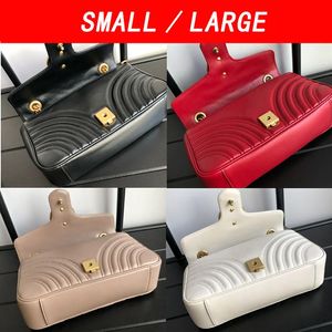 Marmont Borsa a tracolla Borsa a tracolla da donna Borsa nera bianca rossa tè al latte rosa verde vera pelle Cuore Borse da donna Messenger W3576