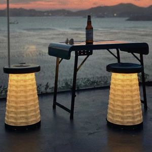 Camp Furniture LED Outdoor portable folding telescopic stool Foldable Convenient Fishing Chair camping fishing beach LED lighting stool outside HKD230909