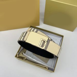 Modedesigner-Herren-Luxusgürtel mit goldener und silberner Schnalle, Gürtelbreite: 3,8 cm, gestreift, doppelseitige Decke