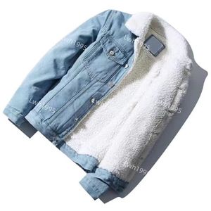 Wholesale Plus Size S-6XL Trendy Warm Fleece Thick Denim Jacket 2023 Winter Fashion Mens Jean Jacket Coat Outwear Male Cowboy